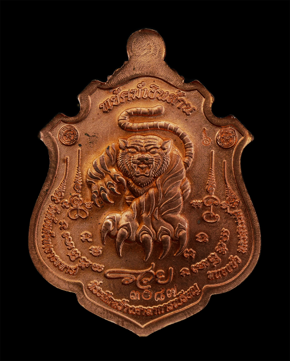 29Jul24 (2)bp.jpg - เหรียญพยัคฆ์เงินล้าน เสือตะปบทรัพย์ หลวงพ่อพัฒน์ วัดห้วยด้วน จ.นครสวรรค์ ปี2563 เนื้อทองแดง ลงยาจีวร ตอกโค๊ต หมายเลข ๓๐๘๗ | https://kamulet.in.th